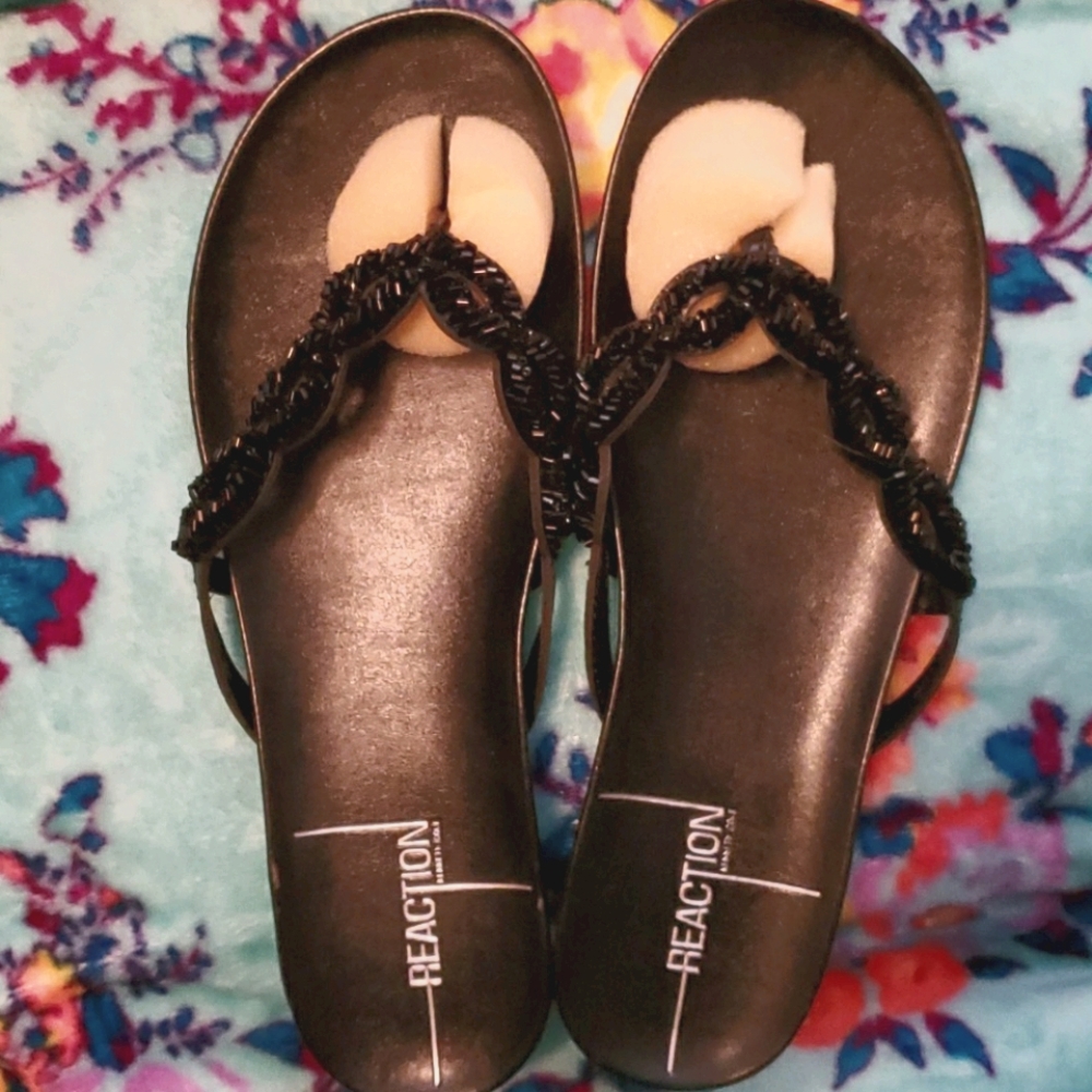 Kenneth Cole Reaction sequined flip flops